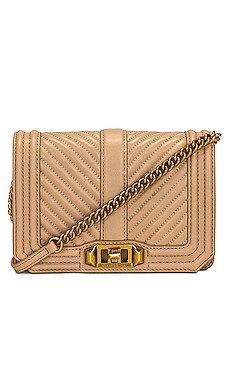 Rebecca Minkoff Chevron Quilted Small Love Crossbody in Sand Dune from Revolve.com | Revolve Clothing (Global)