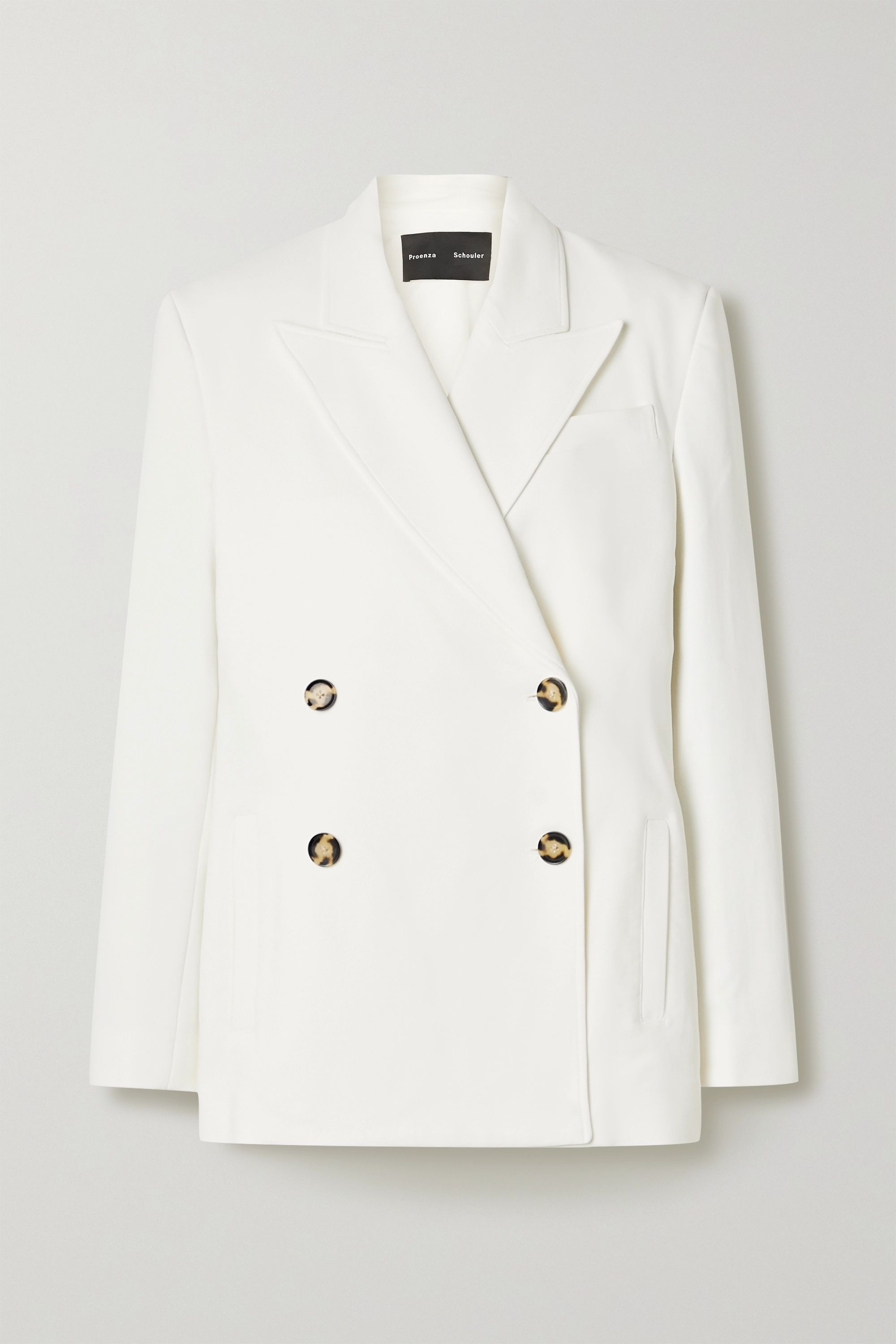 Off-white Double-breasted crepe blazer | PROENZA SCHOULER | NET-A-PORTER | NET-A-PORTER (US)