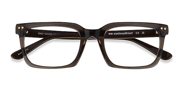 Digi Rectangle Brown Crystal Full Rim Eyeglasses | Eyebuydirect | EyeBuyDirect.com