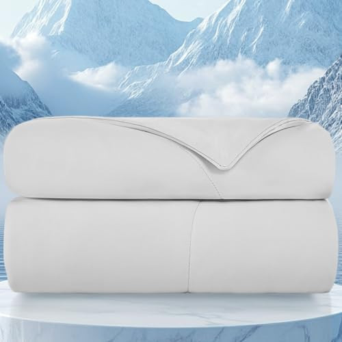 Topcee Cooling Comforter-Cooling Blanket Everlasting Cold Touch for Hot Sleepers-Q-max>0.45 Double-Sided Lightweight Design Summer Ice Blanket for Night Sweats-Grey Queen Size (90"x90") | Amazon (US)