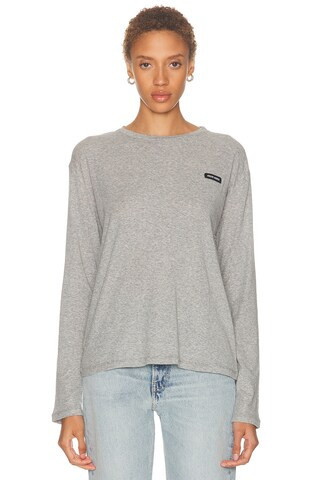 Miu Miu Costina Long Sleeve Top in Grey | FWRD 
