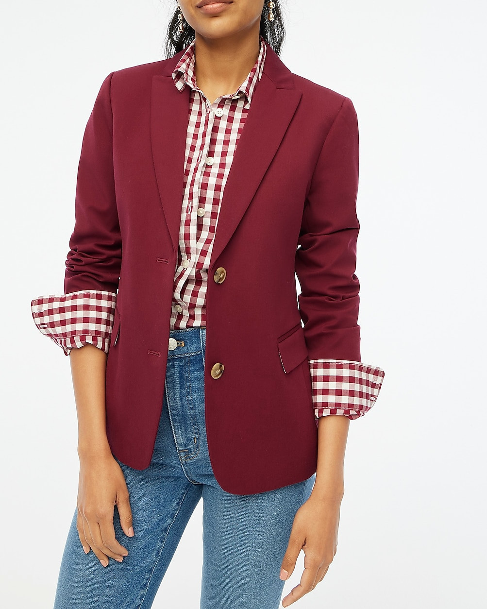Cotton-blend two-button blazer | J.Crew Factory