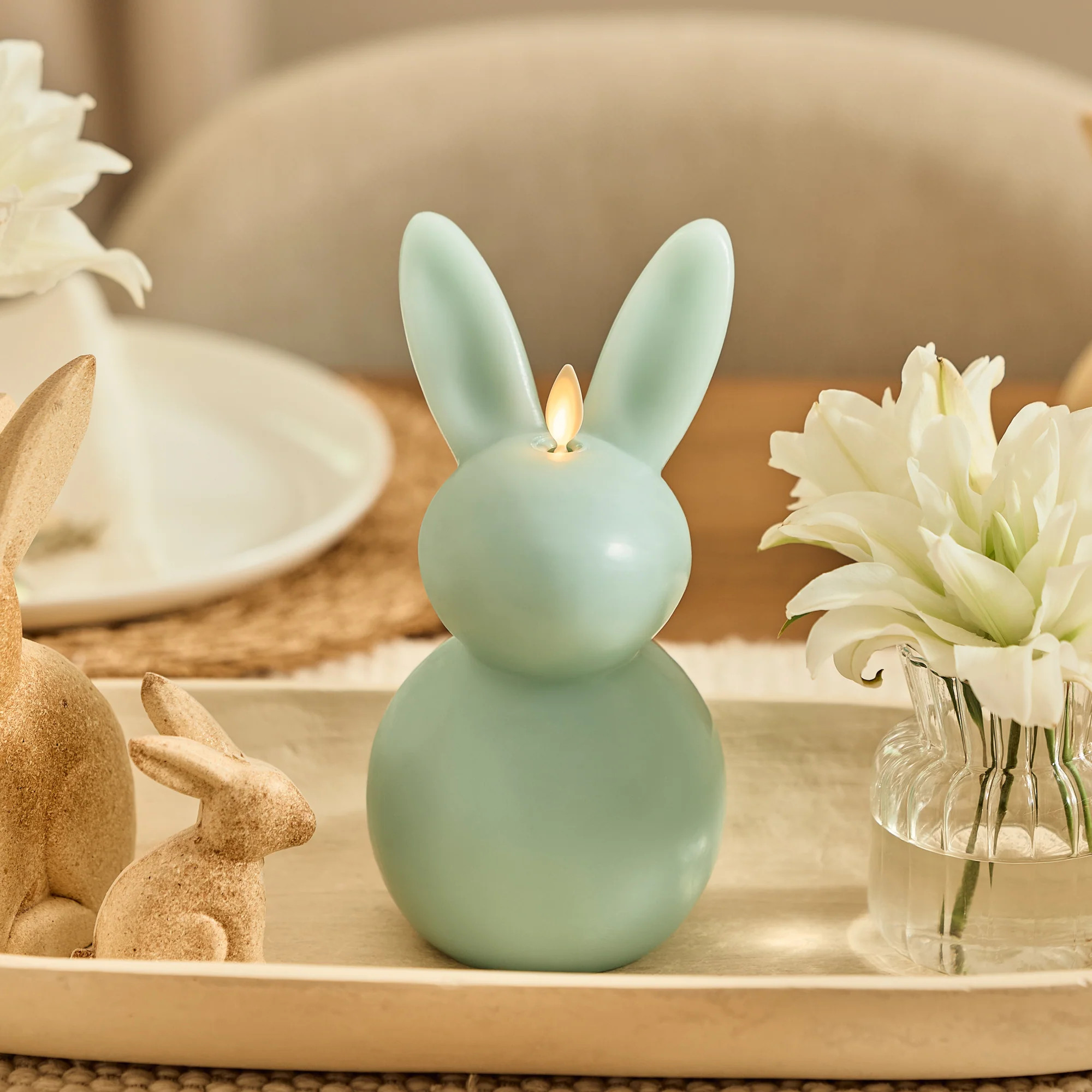 Fresh Mint Flameless Candle Easter Bunny Rabbit | Luminara