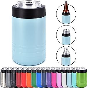 4-in-1 Stainless Steel 12 oz Double Wall Vacuum Insulated Can or Bottle Cooler Keeps Beverage Col... | Amazon (US)
