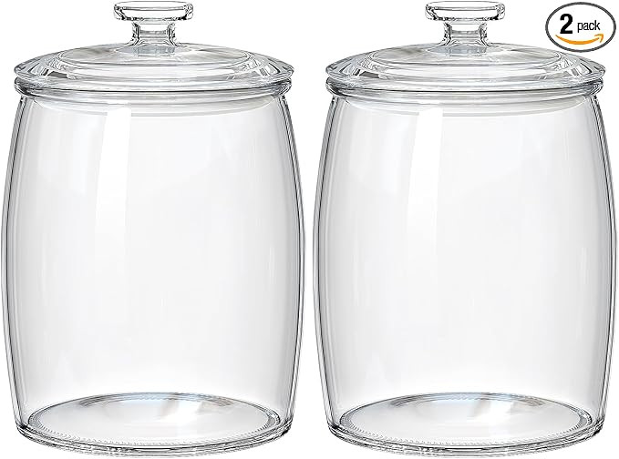 Half Gallon Glass Jars with Lid, Wide Mouth Cookie Jars Set of 2, Apothecary Jar for Candy, Glass... | Amazon (US)