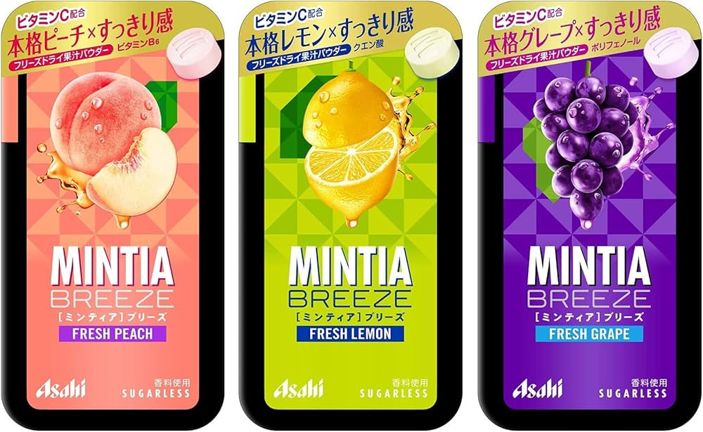 "Mintia Breeze" Assortment 0.8oz 3Types Japanese Mint Tablet Asahi Group Foods Ninjapo | Amazon (US)