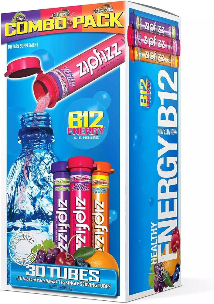 Zipfizz Energy Drink Mix, Electrolyte Hydration Powder with B12 and Multi Vitamin, Combo Pack - 3... | Amazon (US)