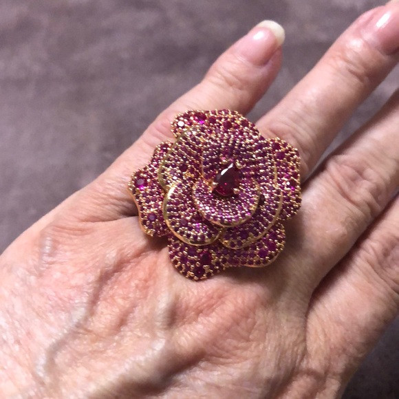 $148 Kate Spade Scarlet Blooms Rosy Statement Ring 8 | Poshmark