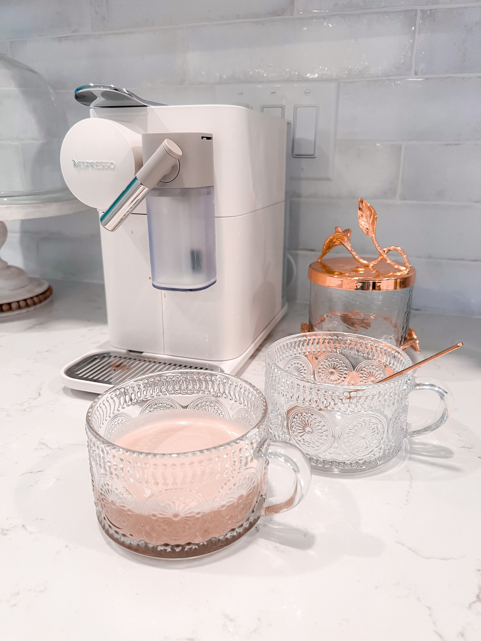 White nespresso machine with glass mugs, the perfect aesthetic morning coffee! 

#LTKhome #LTKGiftGuide #LTKSeasonal