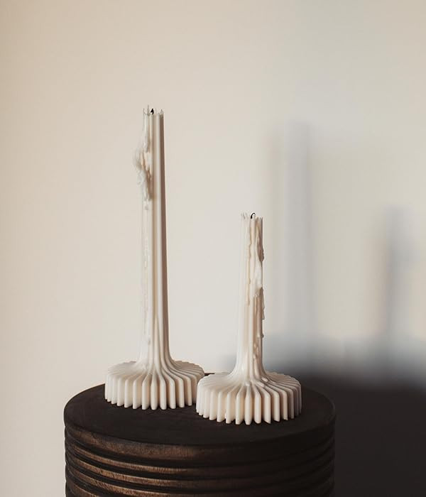 LAWA Set of 2 Vase Candle - Beautiful Handmade Pillar Unscented Soy Wax Elegant Aesthetic Candle ... | Amazon (US)