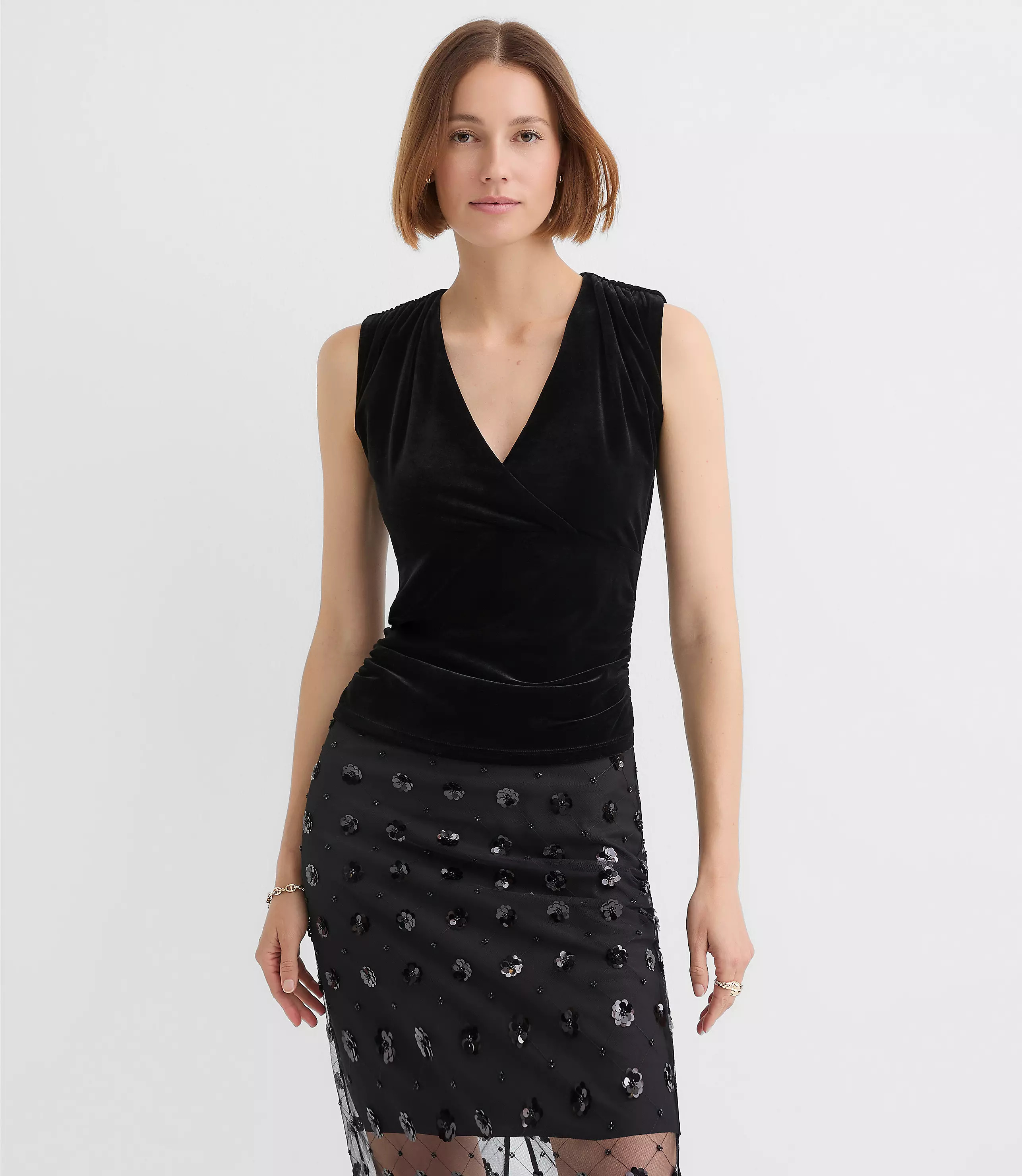 Velour Tie Back Crossover Top | LOFT