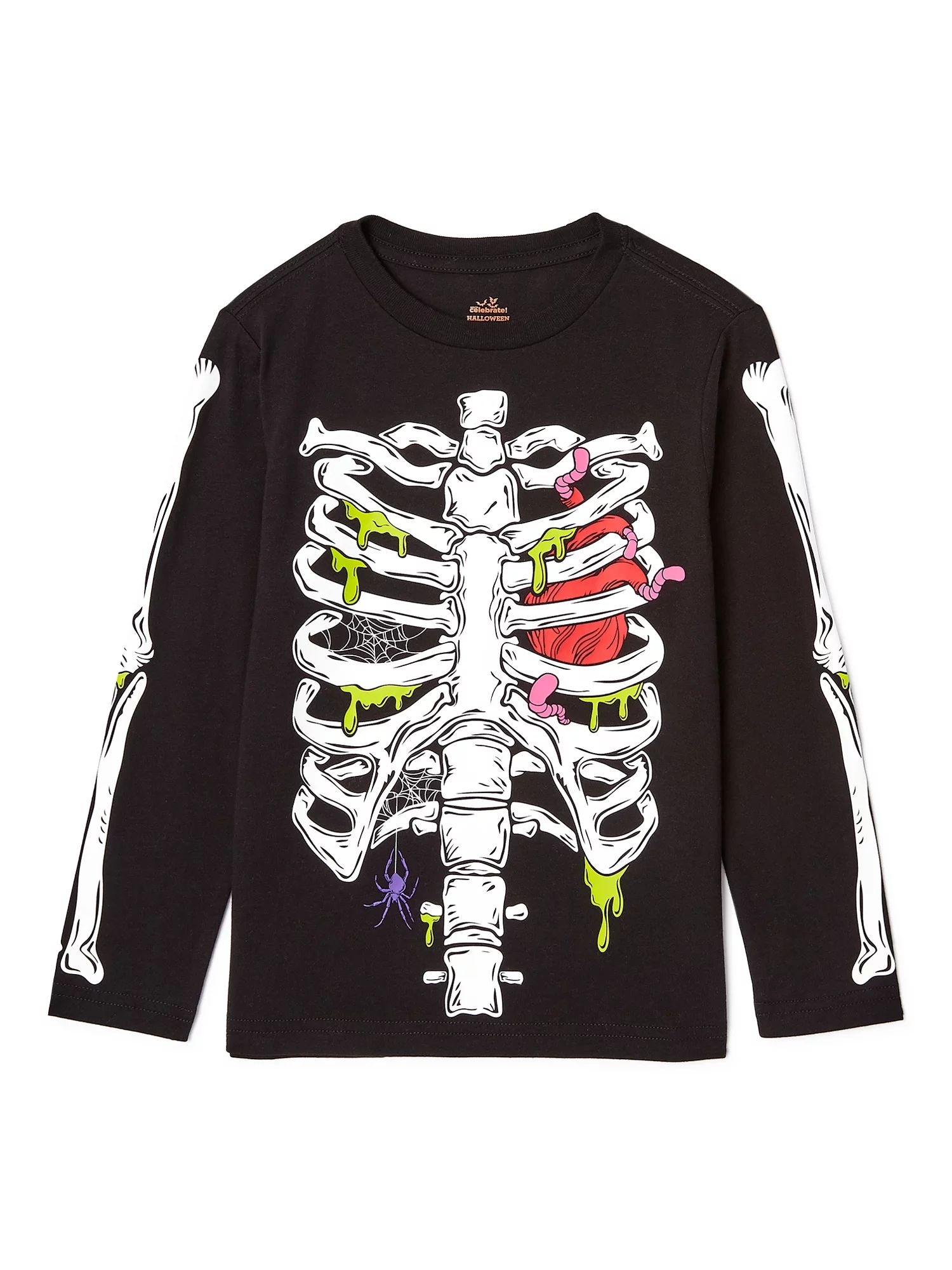 Way to Celebrate Boys Halloween Long Sleeve T-Shirt, Sizes 4-18 - Walmart.com | Walmart (US)
