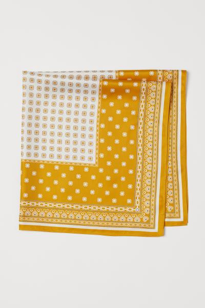 Scarf/hairband - White/yellow patterned - Ladies | H&M US | H&M (US + CA)