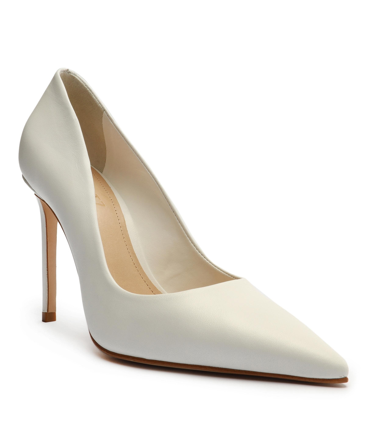 Schutz Women's Lou Pointed Toe Pumps - White Leather | Macy's
