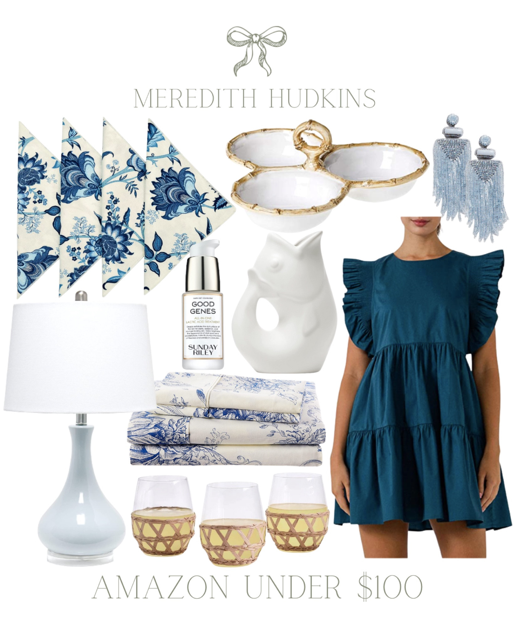 English factory, blue tiered ruffle dress, cloth napkins, blue table lamp, blue and white home decor, serving, hosting, entertaining, preppy, bedsheets, wine tumblers, Sunday Riley, pitcher, classic, timeless, home decor, spring fashion, summer fashion, wedding Guest dress, Amazon fashion, Amazon home

#LTKunder100 #LTKstyletip #LTKsalealert