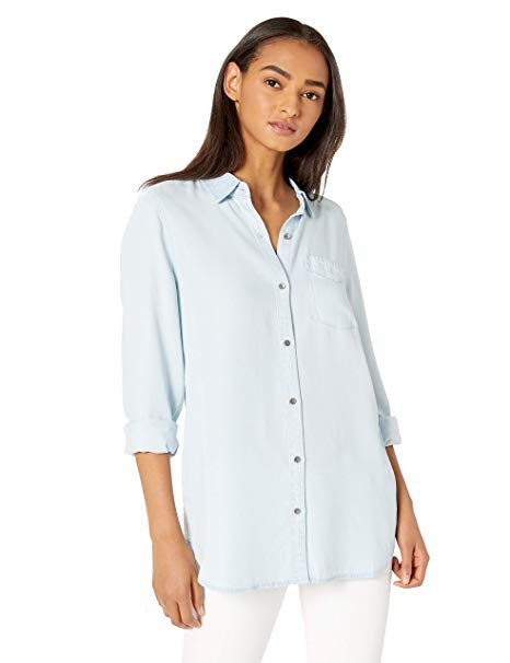 Amazon Brand - Daily Ritual Women's Tencel Long-Sleeve Button-up Tunic | Amazon (US)