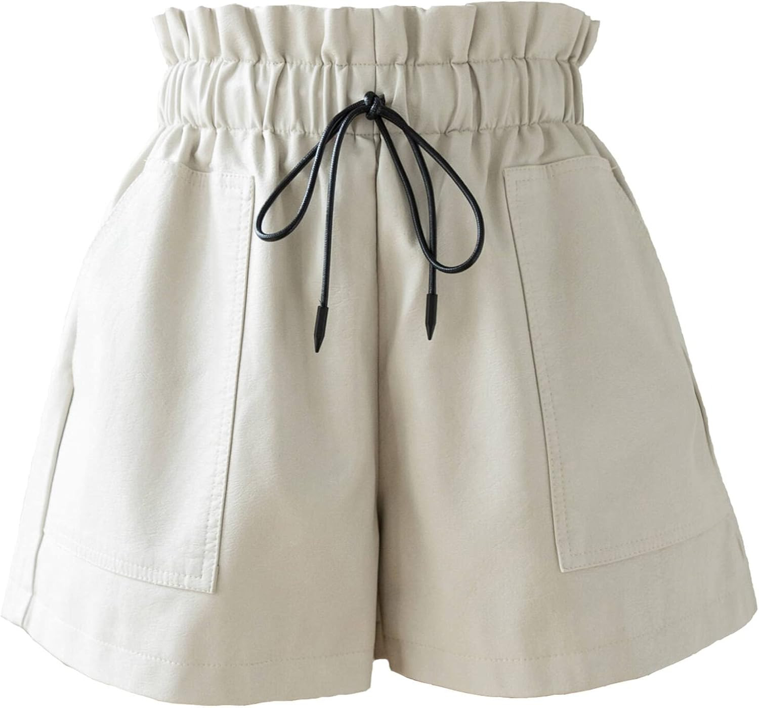 SCHHJZPJ High Waisted Wide Leg Black Faux Leather Shorts for Women | Amazon (US)