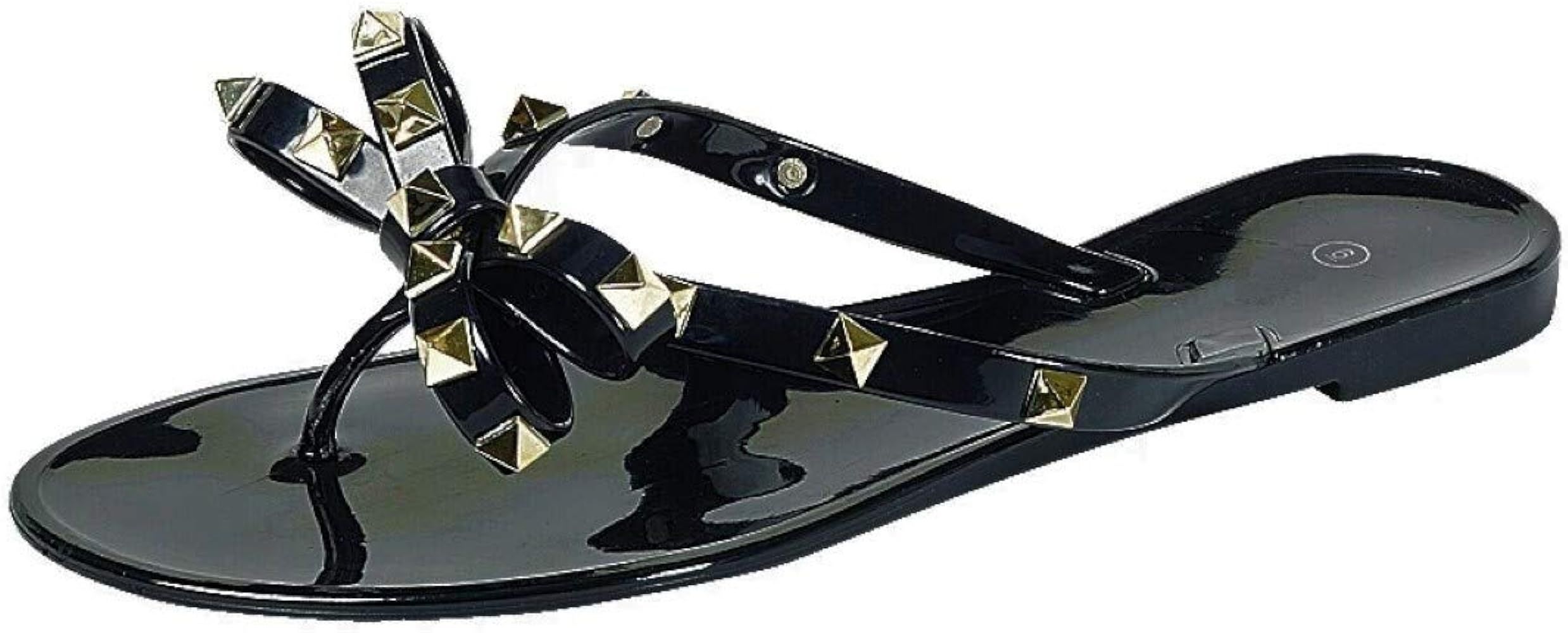 Womens Studded Jelly Flip Flops Sandals with Bow | Amazon (US)