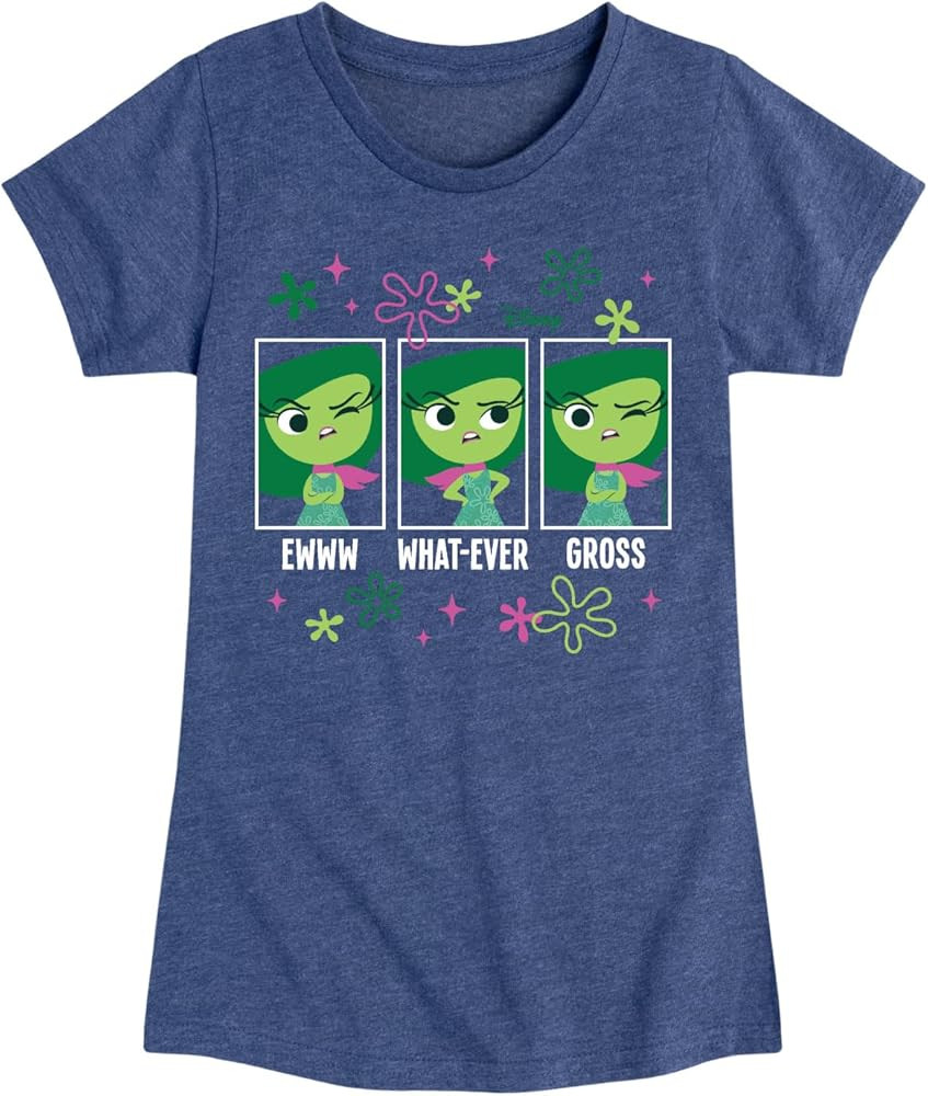 Disney - Inside Out - Disgust Moods - Toddler and Youth Girls Short Sleeve Graphic T-Shirt | Amazon (US)