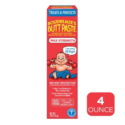 Boudreaux's Butt Paste Baby Diaper Rash Cream Maximum Strength - 4oz | Target