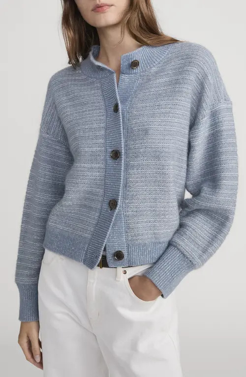 FRAME The Jacquard Cardigan in Sky Blue Multi at Nordstrom, Size Medium | Nordstrom