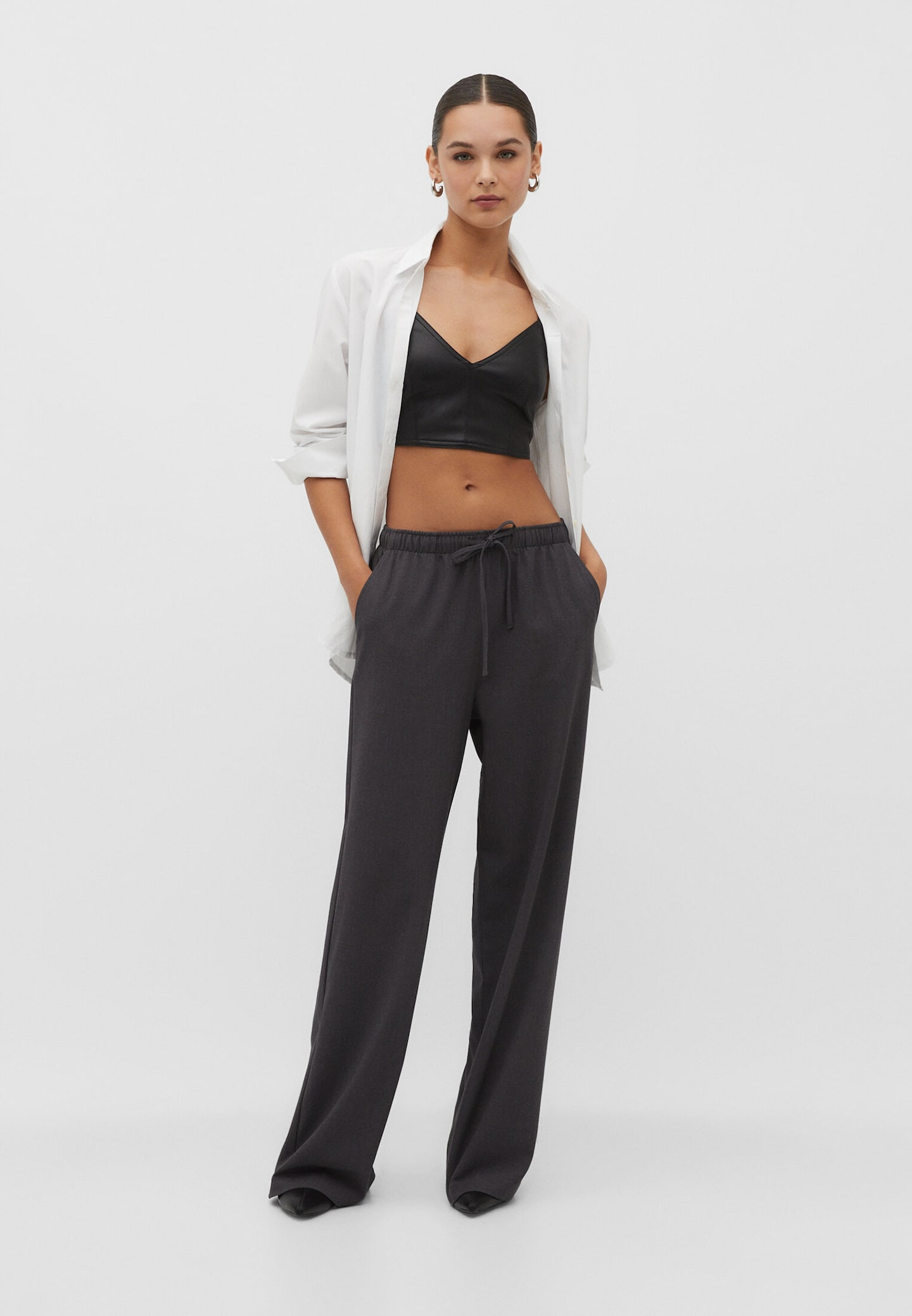 Long flowing smart trousers | Stradivarius (UK)