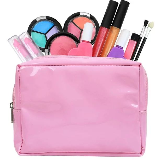 Click N' Play Pretend Washable Makeup Set in Pink Cosmetic Tote Bag, 12 Piece - Walmart.com | Walmart (US)