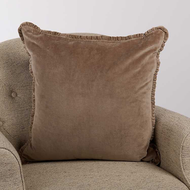 Taupe Velvet Lennon Pillow | Kirklands