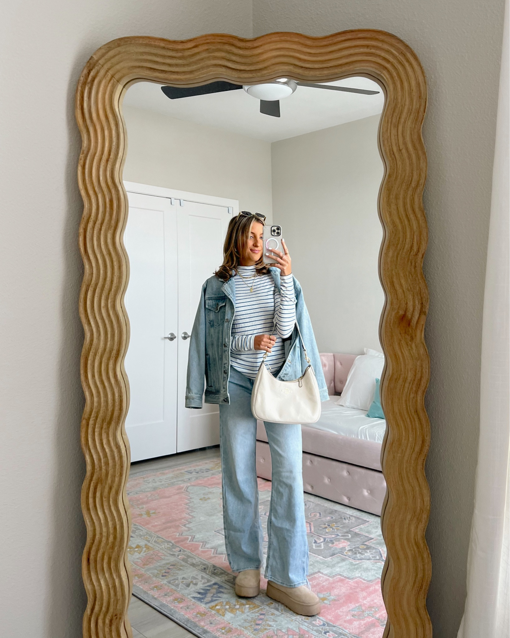preppy casual winter to spring transition outfit featuring American eagle new arrivals 🐚💙 

wearing size small sweater 000R straight leg jeans 