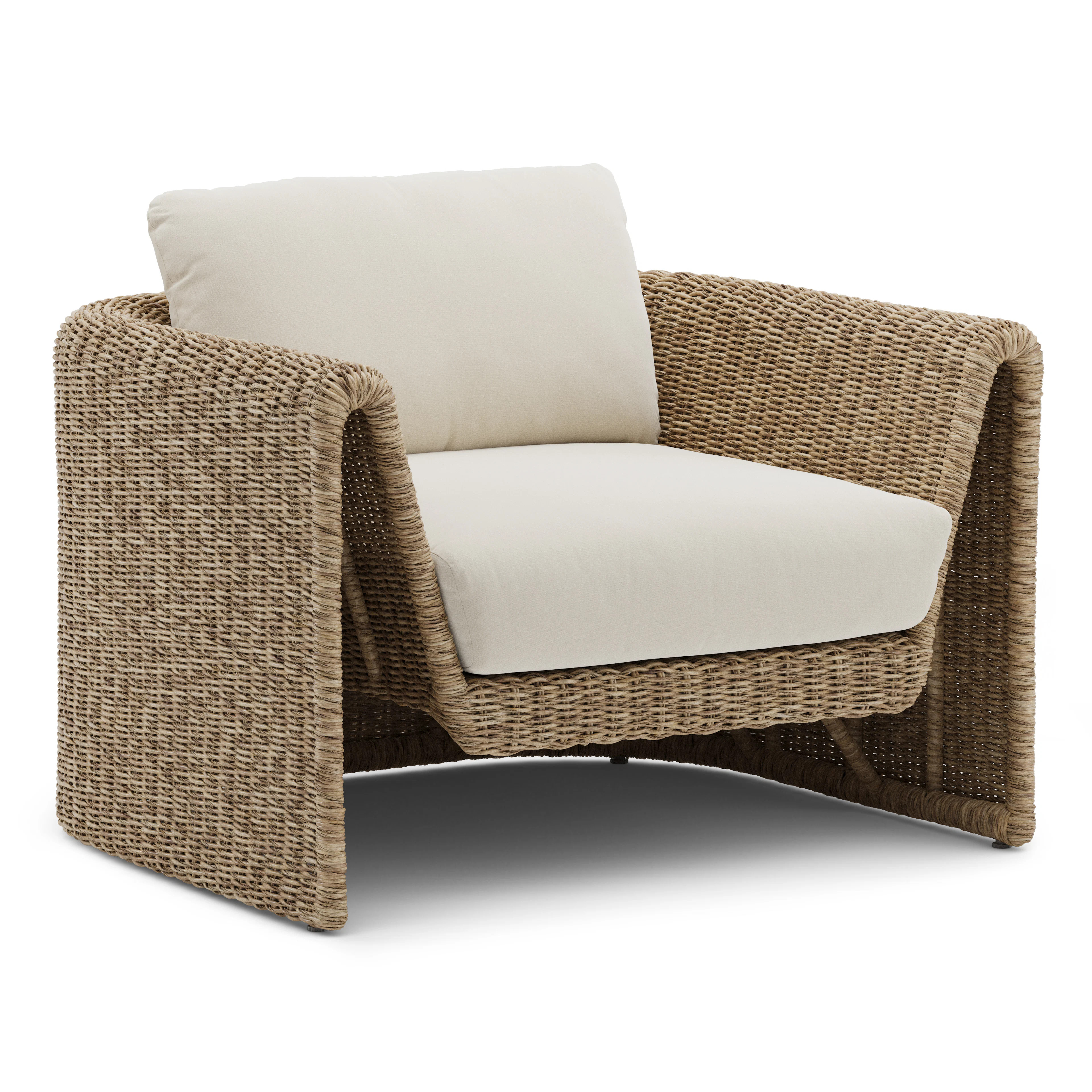 Willa 38" Outdoor Wicker Lounge Chair - Dravite Ivory | Article