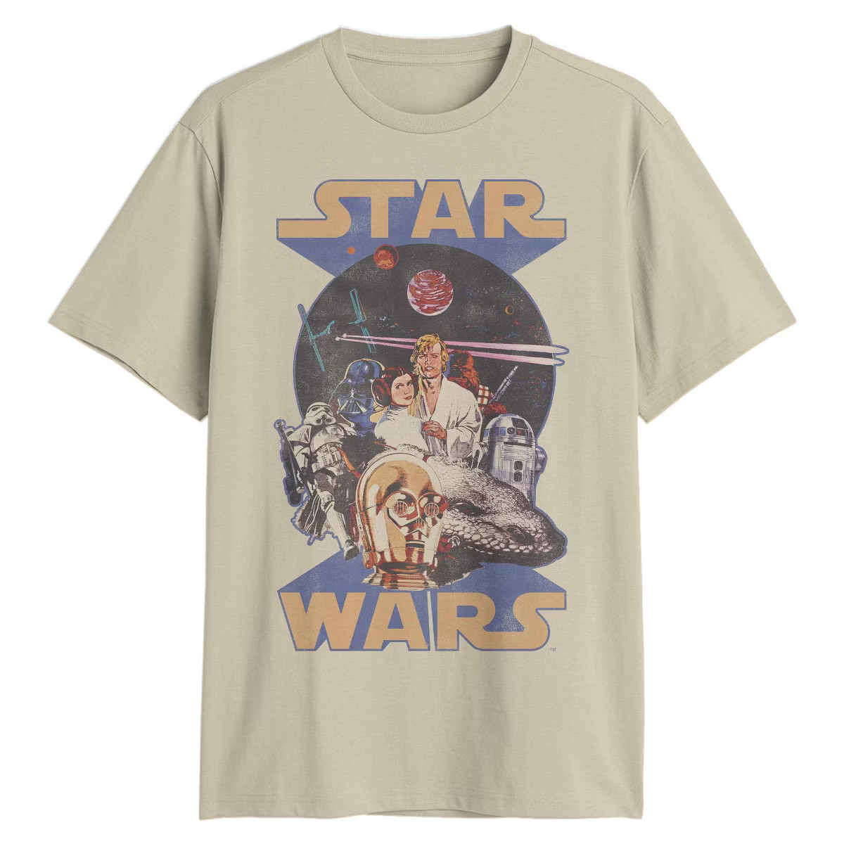 Men's Star Wars Retro Graphic T-Shirt - Beige | Target