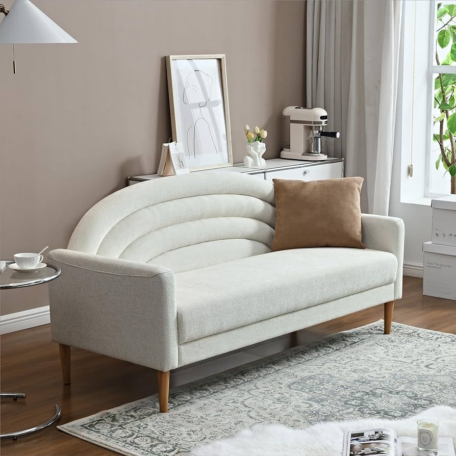 YUHUASHI Stylish Rainbow Sofa, 3-Seater Sofa, Sturdy Solid Wood Legs, for Studio, Bedroom, Home O... | Amazon (US)