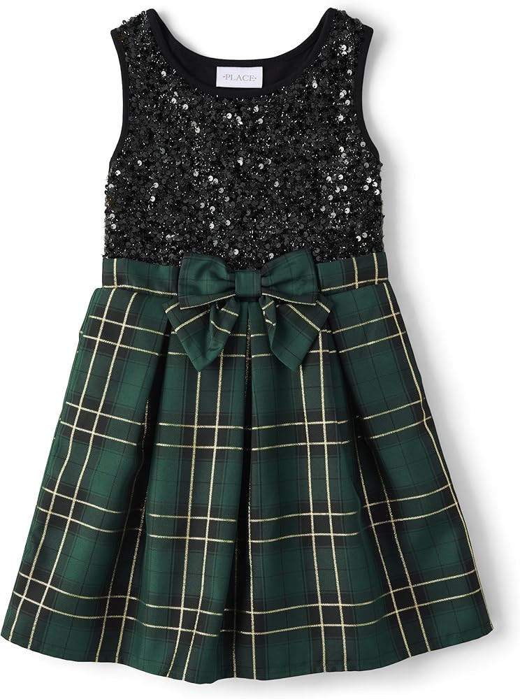 The Children's Place Girls' One Size Sleeveless Holiday Dressy Dress | Amazon (US)