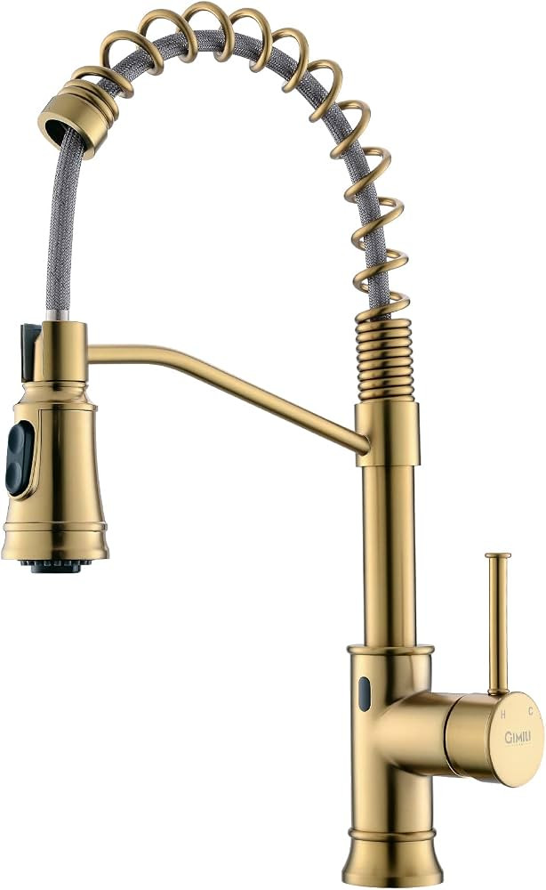 GIMILI Gold Touchless Kitchen Faucet with Pull Down Sprayer, Brushed Brass Motion Sensor Smart Ha... | Amazon (US)