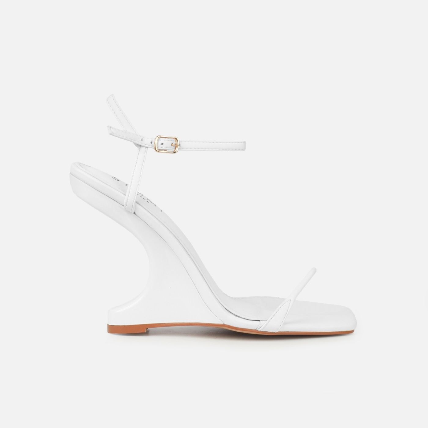 Aja White Square Toe Strappy Patent Wedges | Simmi Shoes