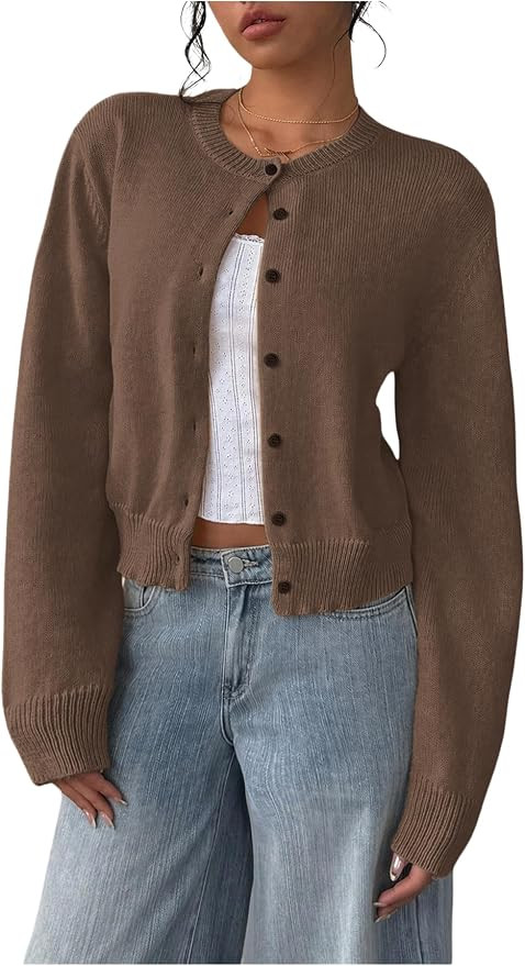 SOLY HUX Women's Button Down Cropped Lightweight Cardigan Sweater | Cute Fall Fashion, 2026 | Amazon (US)