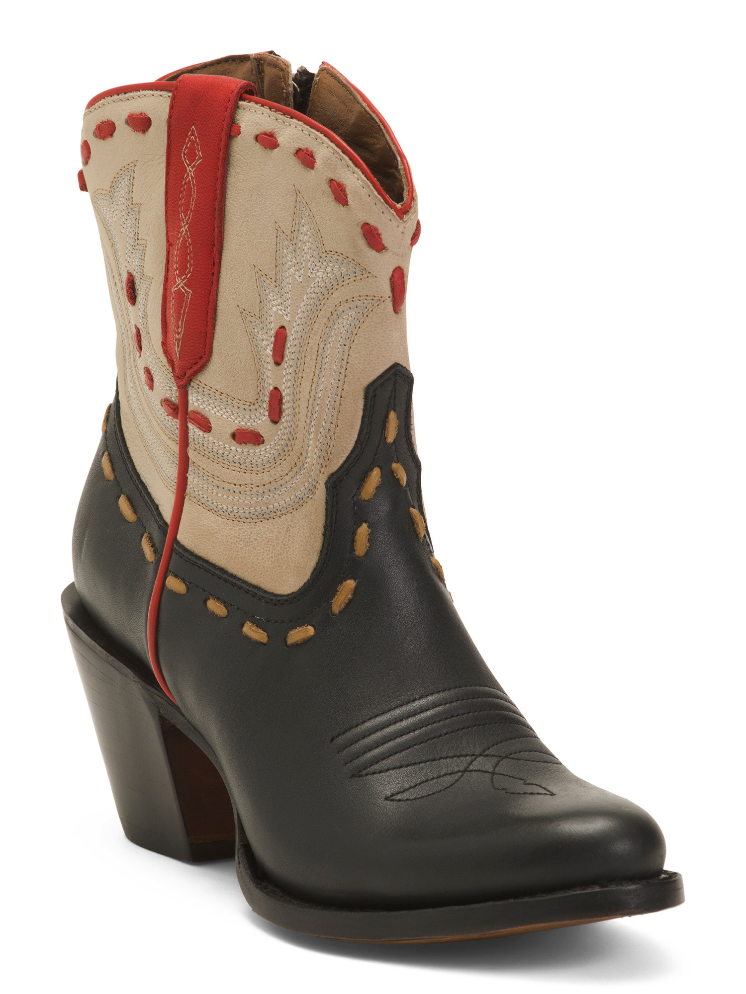 Leather Side Zip Western Booties | TJ Maxx