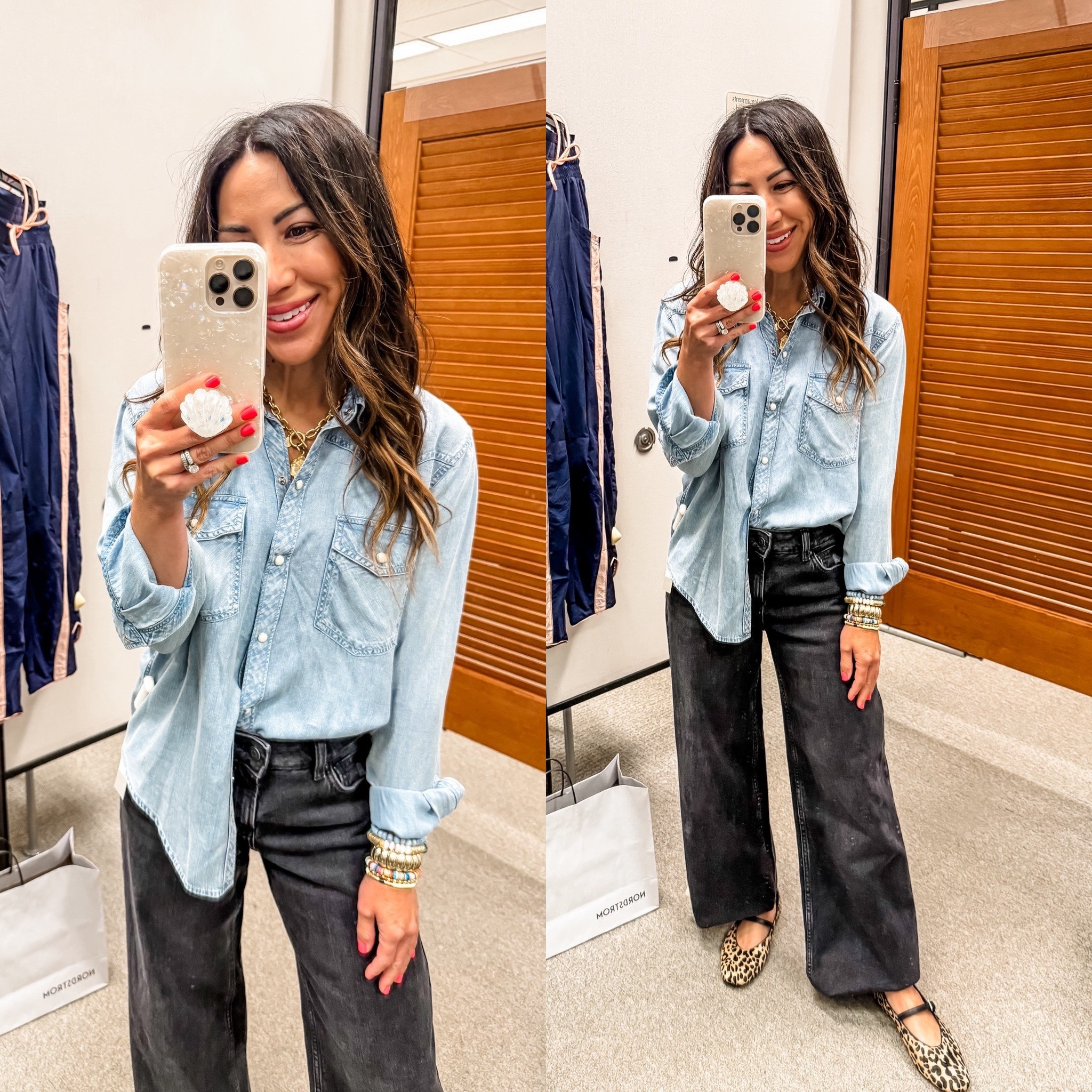 Wearing small chambray denim shirt. 25 black jeans. Shoes TTS. Nordstrom anniversary sale. Nsale 

#LTKFindsUnder50 #LTKOver40 #LTKSaleAlert