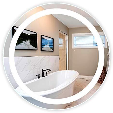 Mirrors and Marble Front Lit Circular LED Bathroom Mirror - 48" Wide x 48" Tall - Wall Mounted | Amazon (US)