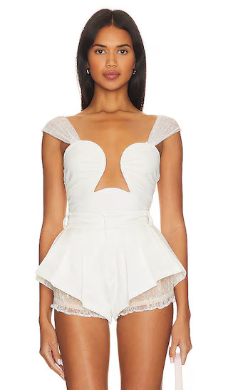 x REVOLVE Double Take Corset Bodysuit in Ivory | Revolve Clothing (Global)