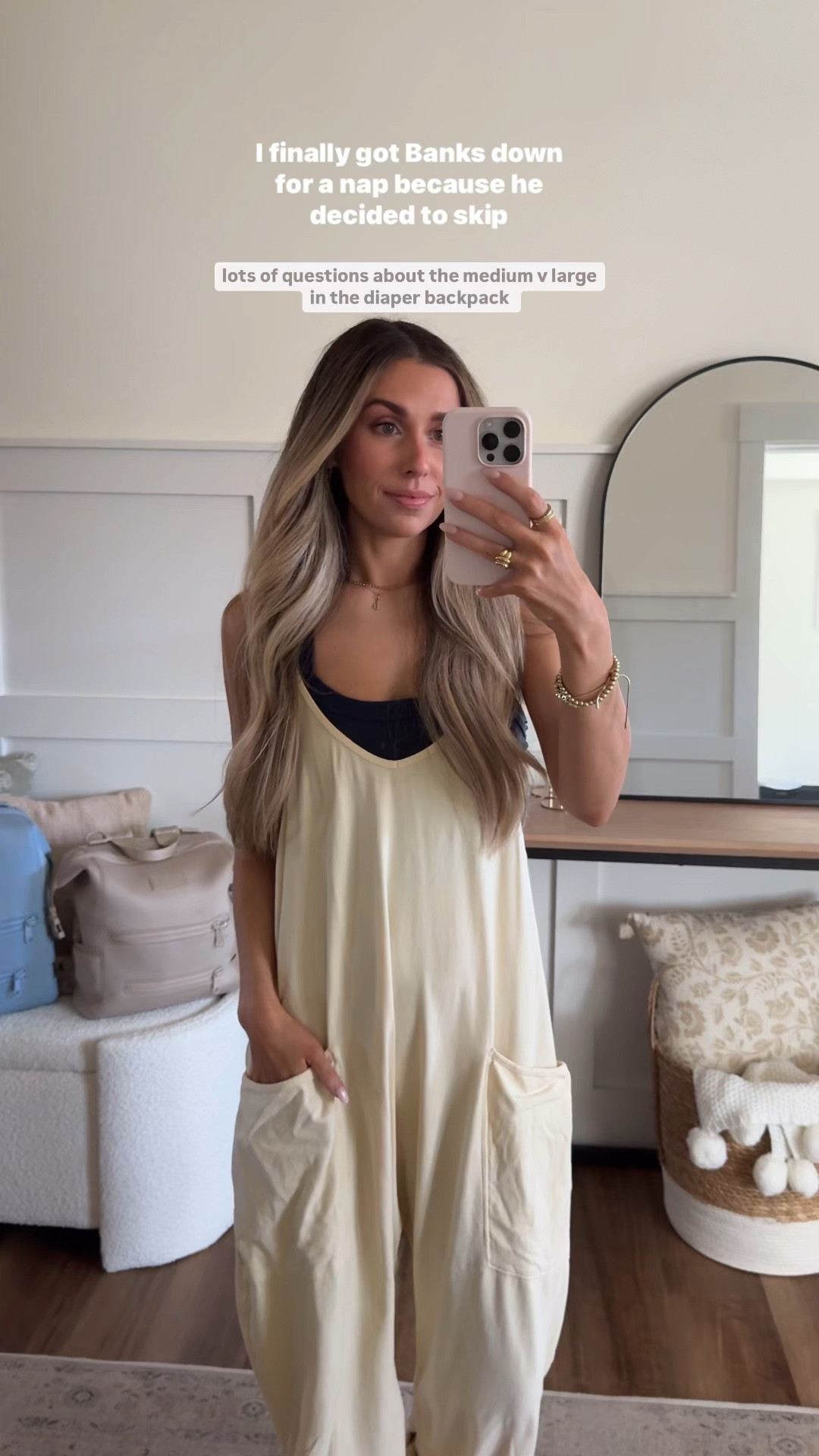 Got Banksy down for a late nap, got myself into a comfy outfit and sharing more on the Dagne Dover Indi diaper bag sizing — size xs in the FP tank and onesie

#LTKBaby #LTKFindsUnder50 #LTKFindsUnder100