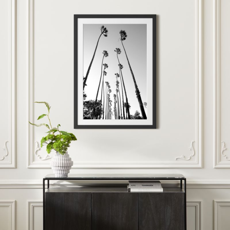 Palm Trees Road with Black Frame 28.5"x39.5" | CB2 | CB2