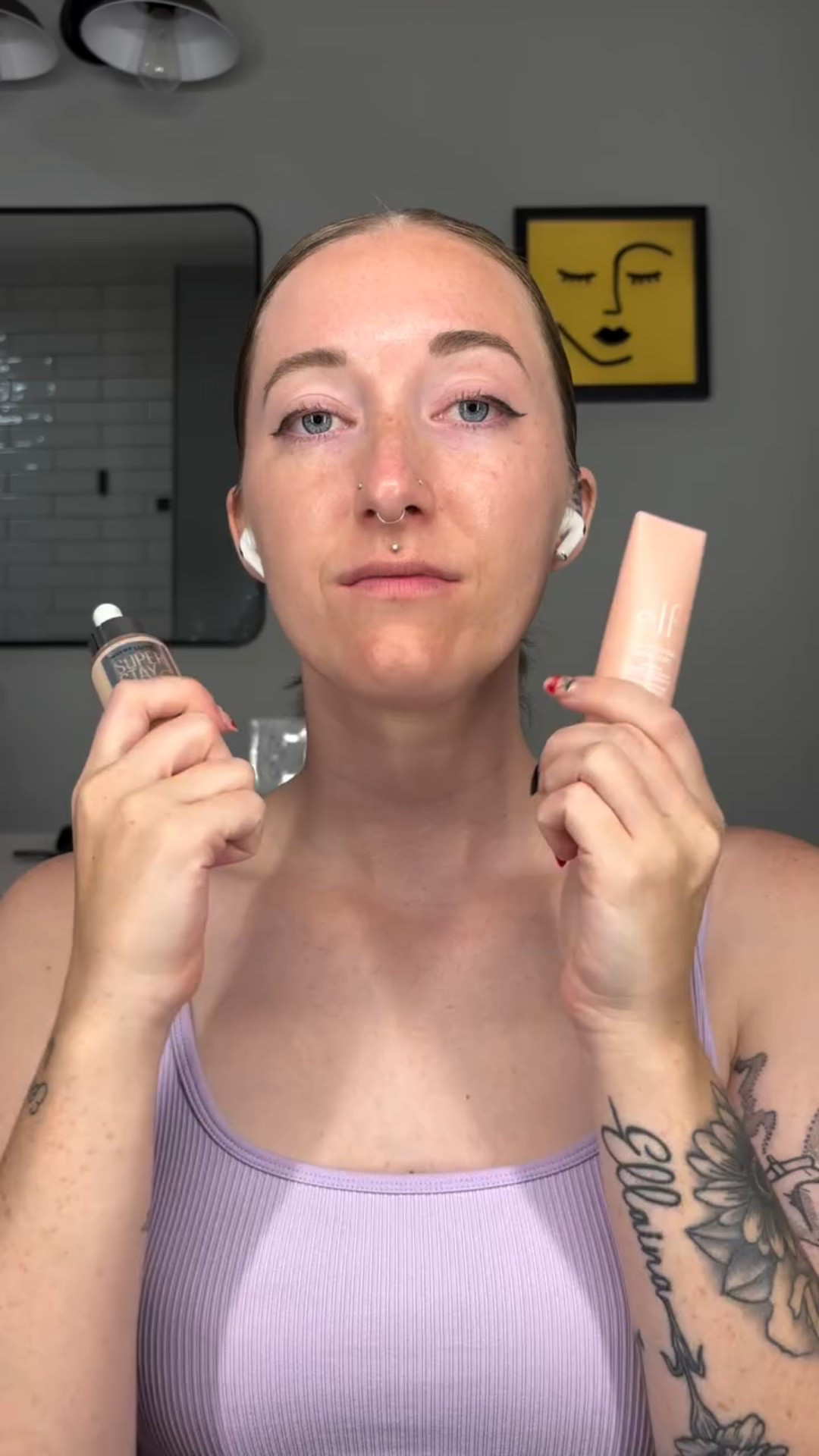 MAYBELLINE VS. ELF 👑

Each of these products have soo many great qualities!! 

💋 @maybelline 24hr Skin Tint 
•infused with vit C 
•buildable light-med coverage 
•long lasting (which is probably why it’s not as dewy, long lasting formulas are going to be more matte) 

💋 @elfcosmetics Halo Glow Skin Tint
•SPF50 and Niacinamide
•light,buildable coverage 
•dewy finish with no white cast 

#elfcosmetics #maybelline #skintint #haloglow #spf #summer #june #2025 #trending #makeup #grwm #compare