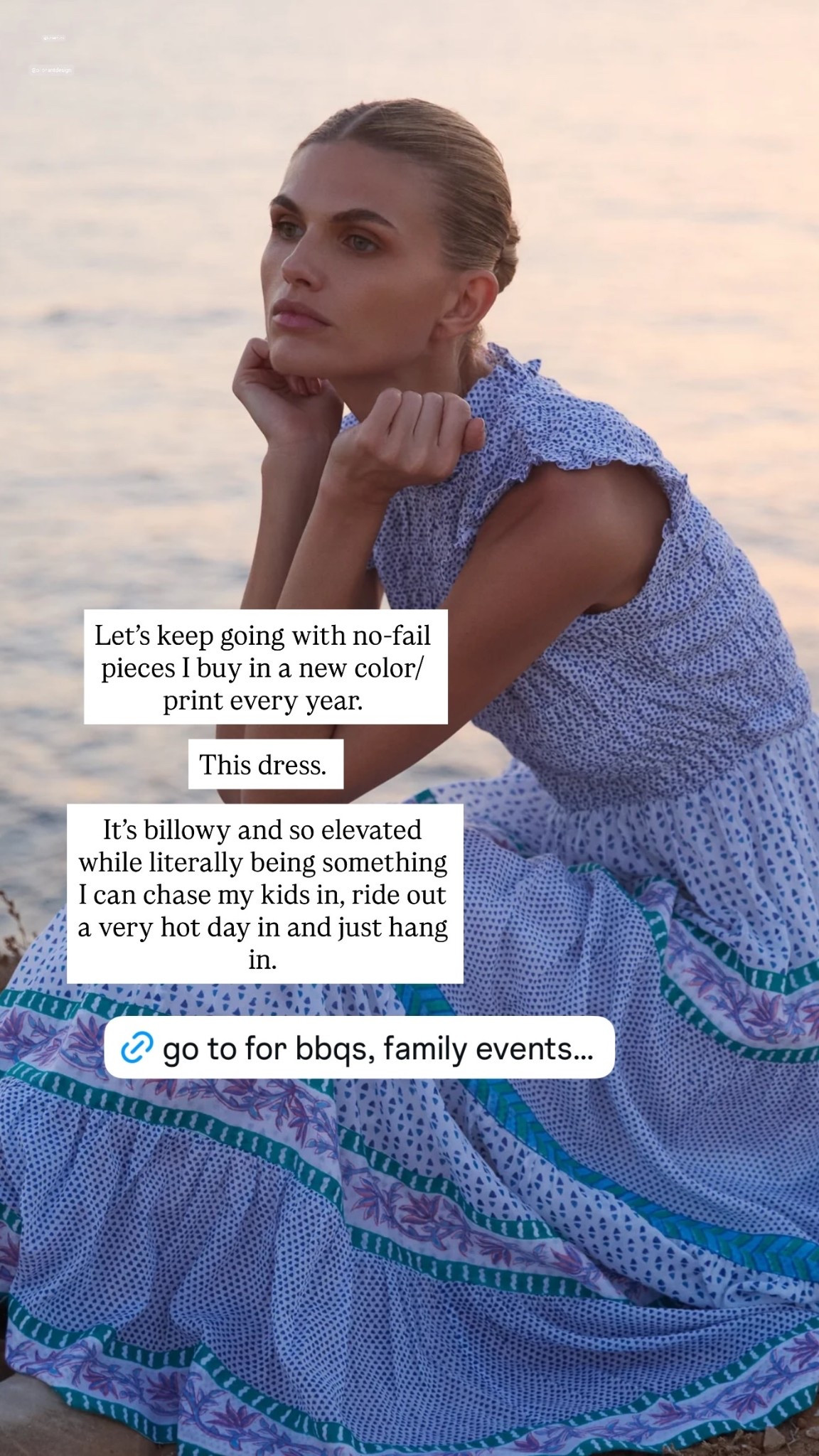 Use code YOUROCK FOR 20% off! 
Let’s keep going with no-fail pieces I buy in a new color/print every year. 

This spring maxi dress. 

It’s billowy and so elevated while literally being something I can chase my kids in, ride out a very hot day in and just hang in.

#LTKmomlife #LTKootd #LTKSaleAlert