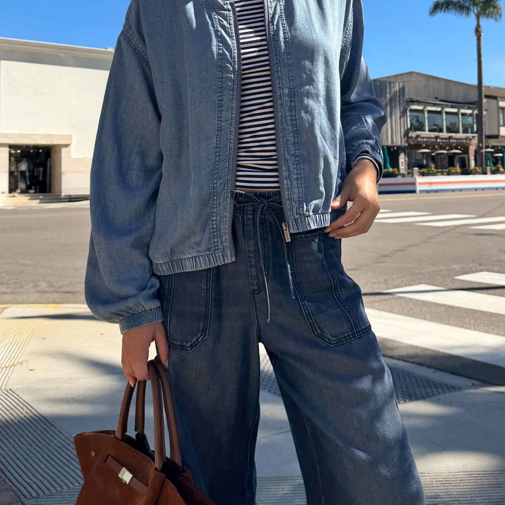 Clea Indigo Bomber Jacket | Splendid