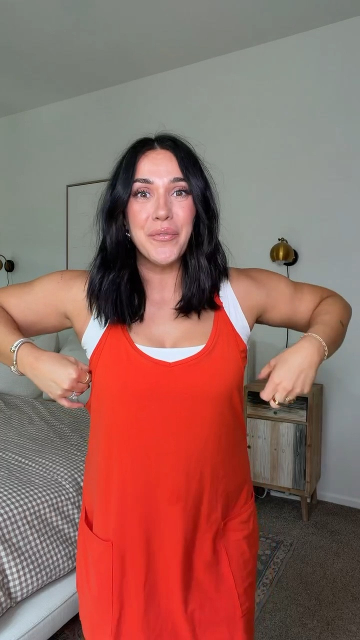 My favorite spring/summer romper dress, it's so stretchy and comfy & comes in tons of colors! Perfect sports mom outfit! Doesn't have a built in bra so I wear cams or a tank under! 

L here but could also do a M

#LTKootd #LTKSeasonal #LTKSaleAlert