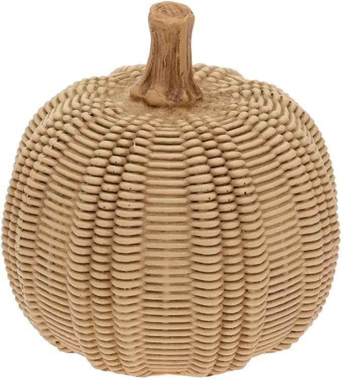 Boston International Pumpkin Décor Autumn & Fall Decorations, Small, Wicker Textured | Amazon (US)