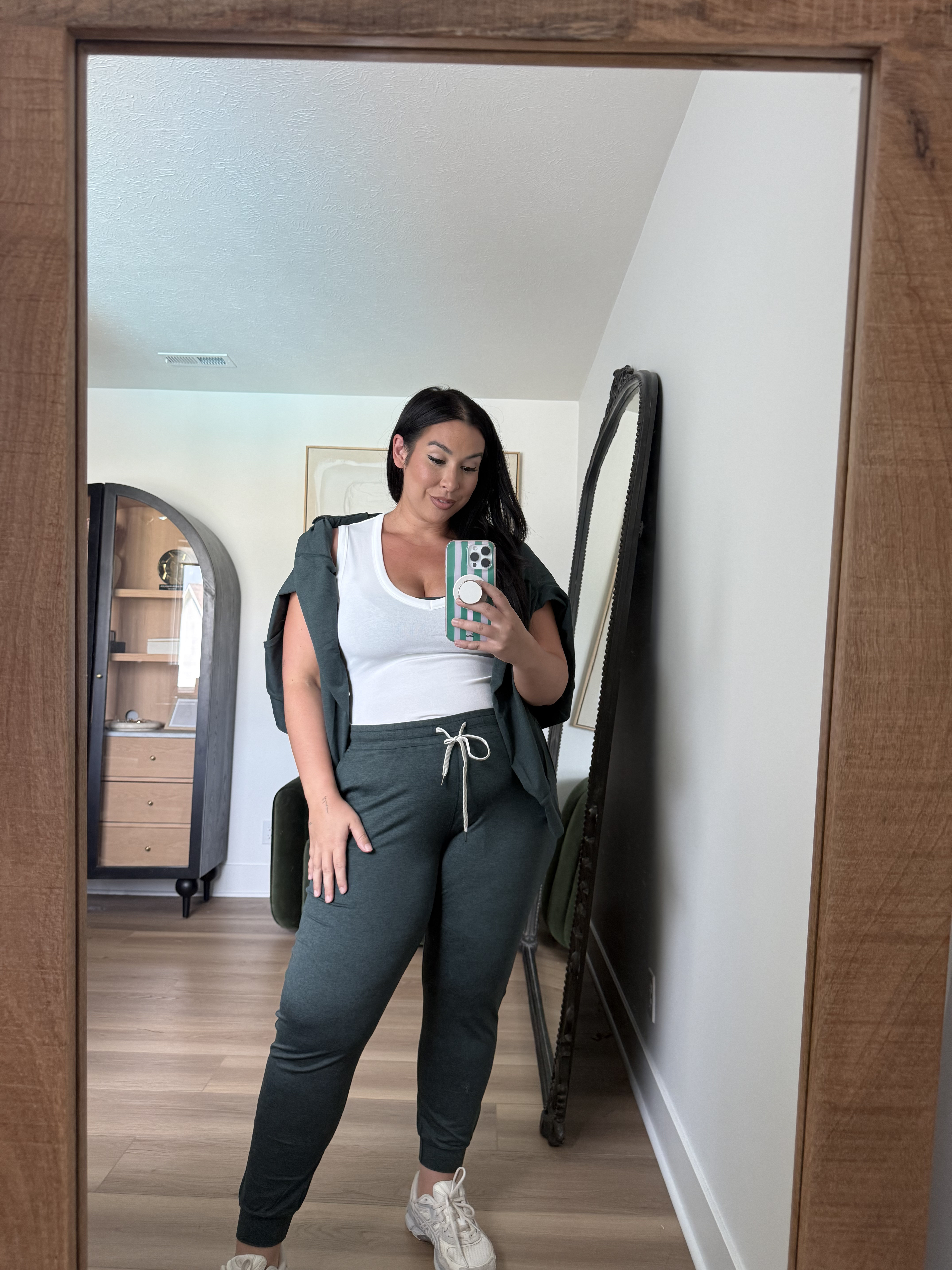 I can't get enough of these joggers! The material is similar to leggings and the color is so cute for fall.

Wearing XL in everything

vuori, workout sets, athleisure, casual style, mid size outfit ideas, travel outfits 

 #LTKootd #LTKMidsize