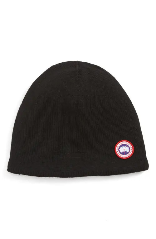 Canada Goose Standard Wool Blend Beanie in Black at Nordstrom | Nordstrom