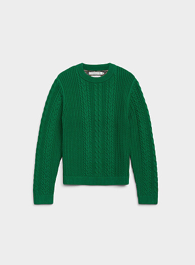 Reprocessed cotton cable-knit sweater | Simons